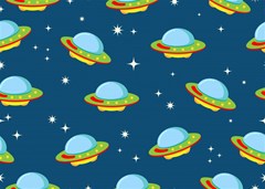 seamless pattern ufo with star space galaxy background