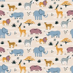 wild animals seamless pattern