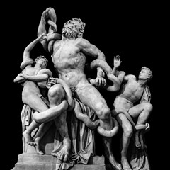 laocoon sculpture over black