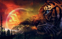 tiger king in fantastic landscape from fonebook