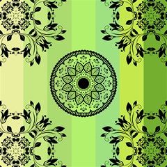 green grid cute flower mandala