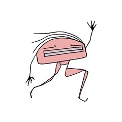 alien dancing girl drawing