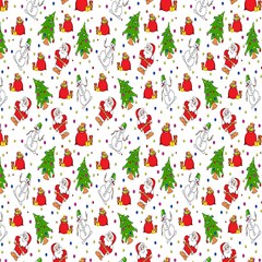 hd wallpaper christmas pattern trees santa vector