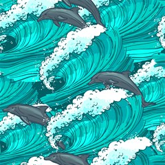 sea waves seamless pattern