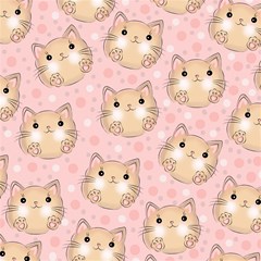 cat pattern pink background