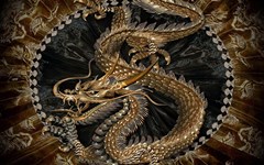 gold and silver dragon illustration chinese animal