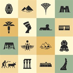 egyptian flat style icons