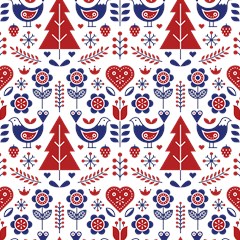 scandinavian folk seamless pattern