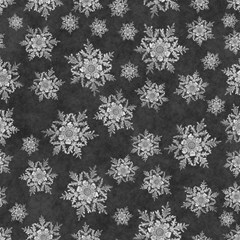 snowflakes and star patterns grey snow