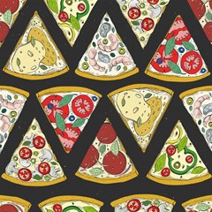 vector seamless pattern with italian pizza top view