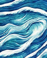 abstract blue ocean waves