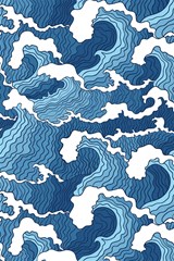 waves aesthetics illustration japanese