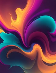 abstract colorful waves painting