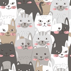 cute cats seamless pattern