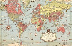 vintage old antique world map