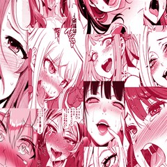 ahegao pink anime girl girlface girls pattern white hd