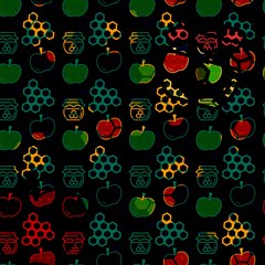 apples honey honeycombs pattern