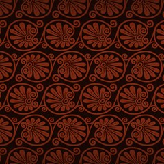 brown floral pattern greek ornaments