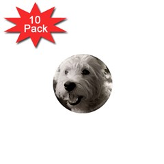 Westie Puppy 10 Pack Mini Magnet (round)