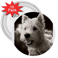 Westie Puppy 10 Pack Large Button (round)