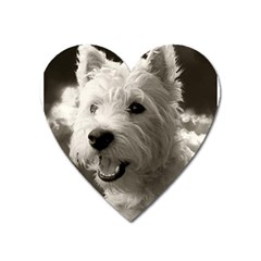 Westie Puppy Large Sticker Magnet (heart) by Koalasandkangasplus