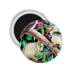 Christmas Kooka Twins  Regular Magnet (round)