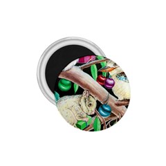 Christmas Kooka Twins  Small Magnet (round)