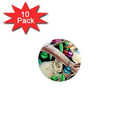 Christmas Kooka Twins  10 Pack Mini Magnet (round)