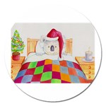 Santa In Bed  Extra Large Sticker Magnet (Round) Front