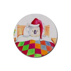 Santa In Bed Jpg Rubber Drinks Coaster (round) by Koalasandkangasplus