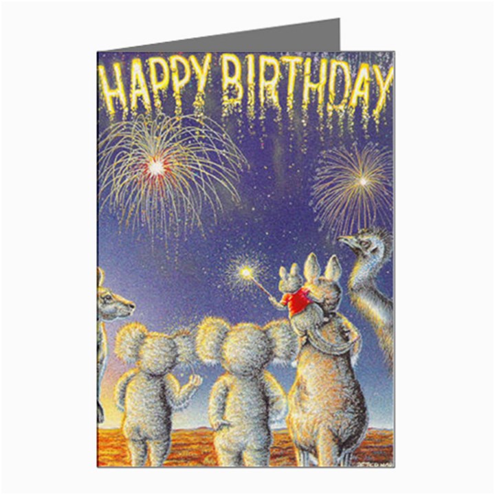 happy.birthday.kanga.koala.8 Pack Large Greeting Card