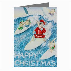 Merry Xmas Santa Surfing 8 Pack Large Greeting Card