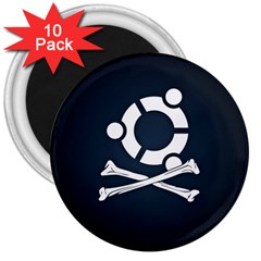 Ubuntu Bone 10 Pack Large Magnet (round)