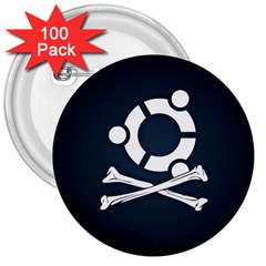 Ubuntu Bone 100 Pack Large Button (round)