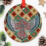 South West Leather Look Ceramic Ornament (Round) Front