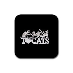 Catz Rubber Drinks Coaster (square) by artattack4all