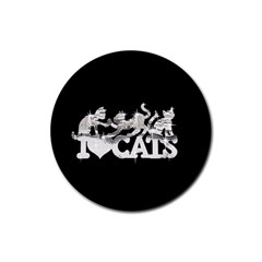 Catz Rubber Drinks Coaster (round) by artattack4all