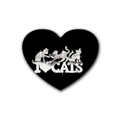 Catz Rubber Drinks Coaster (heart) by artattack4all