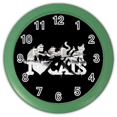 Catz Colored Wall Clock by artattack4all