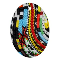 Multi-colored Beaded Background Oval Ornament (two Sides) by artattack4all