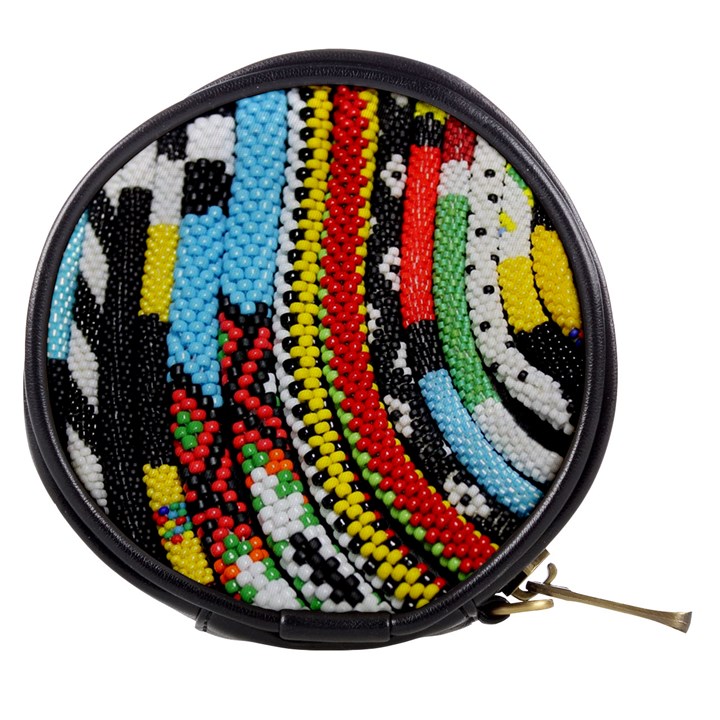 Multi-Colored Beaded Background Mini Makeup Case