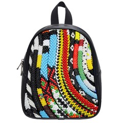 Multi-colored Beaded Background Small School Backpack by artattack4all