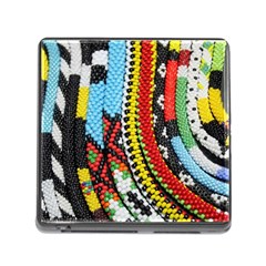 Multi-colored Beaded Background Card Reader With Storage (square) by artattack4all