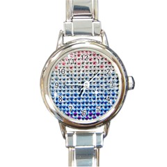 Rainbow Colored Bling Classic Elegant Ladies Watch (round) by artattack4all