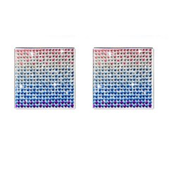 Rainbow Colored Bling Square Cuff Links