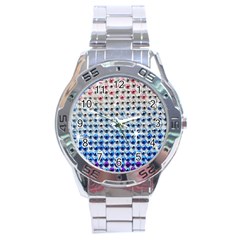 Rainbow Colored Bling Stainless Steel Analogue Watch (round) by artattack4all