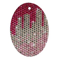 Mauve Gradient Rhinestones  Ceramic Ornament (oval) by artattack4all