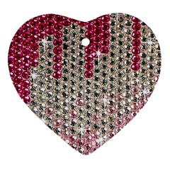 Mauve Gradient Rhinestones  Ceramic Ornament (heart)