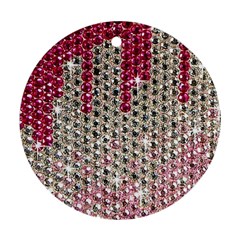 Mauve Gradient Rhinestones  Twin-sided Ceramic Ornament (round)