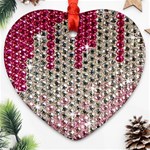 Mauve Gradient Rhinestones  Heart Ornament (Two Sides) Back